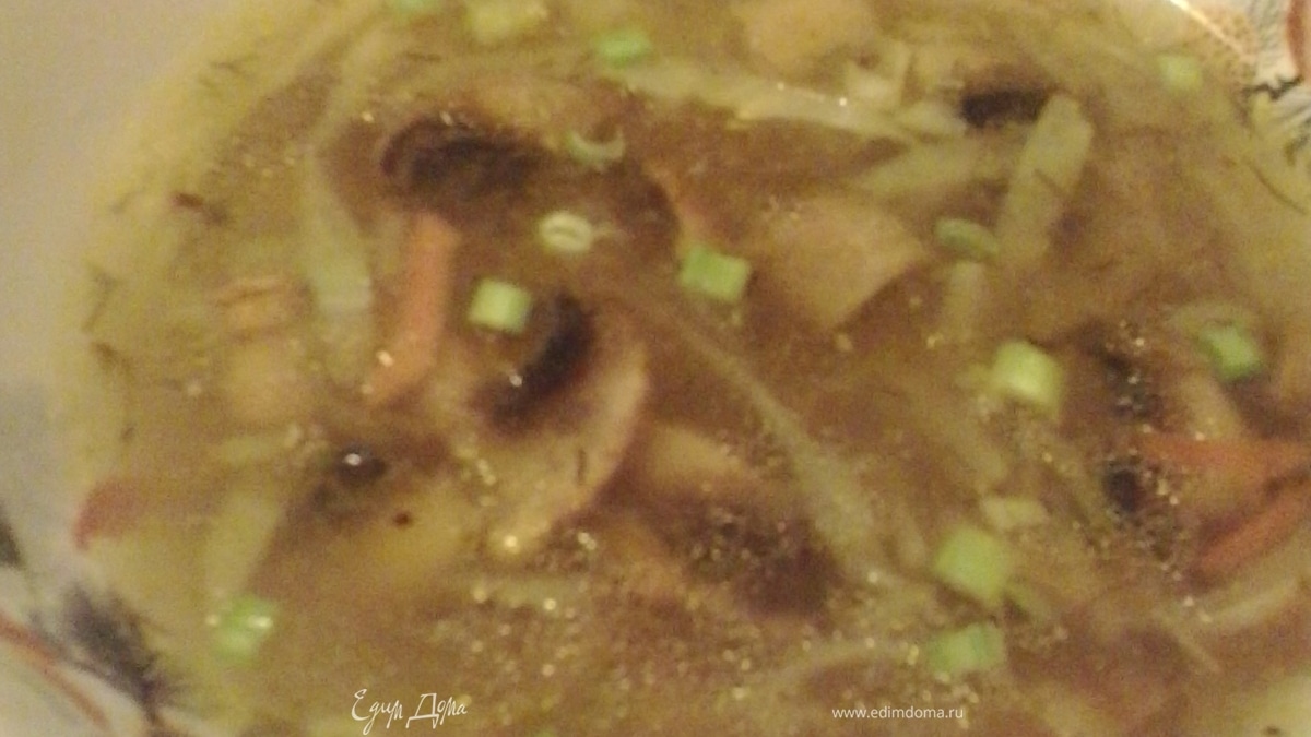 Щи со свежей капустой и грибами