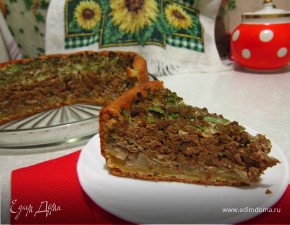 Открытый пирог с печенью