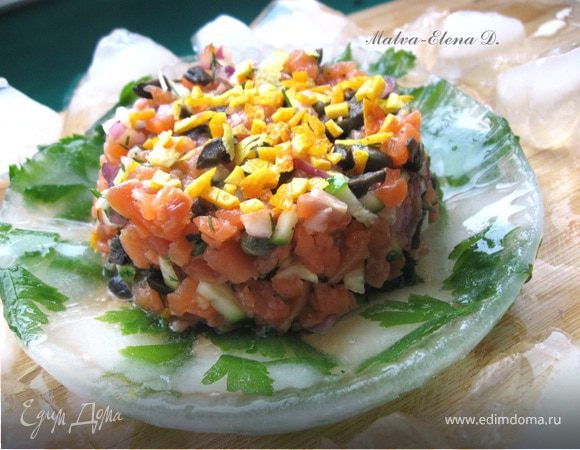 Тартар из форели в ледяном хрустале. Засолка форели Тартар из форели в ледяном хрустале. Засолка форели