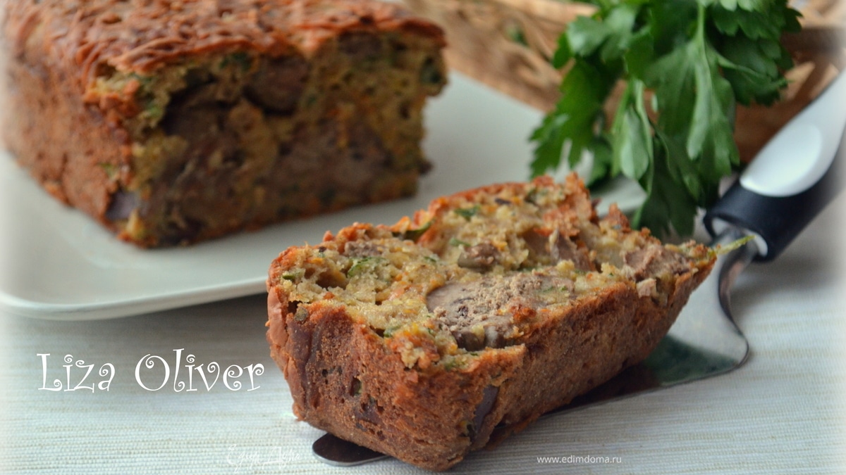Печеночный кекс с петрушкой на ржаной муке