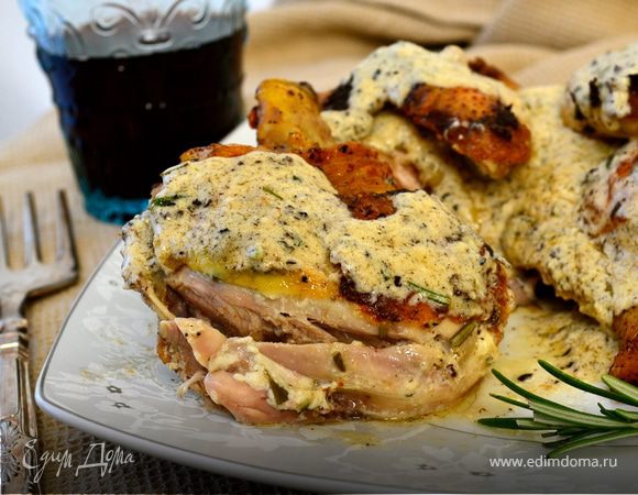 Запеченные цыплята с маскарпоне  