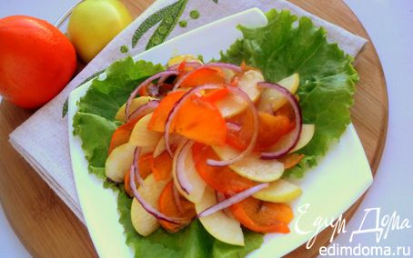 Рецепт Салат с хурмой и яблоками