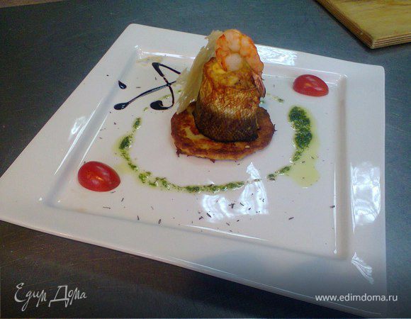 Рулет из лосося на дранике