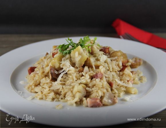 Ризотто с каштанами и грудинкой