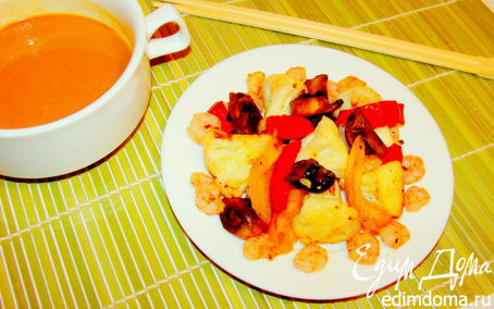 Рецепт Креветки с овощами по-шанхайски