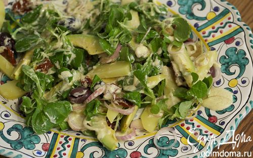 Рецепт Салат с авокадо, картофелем и маслинами