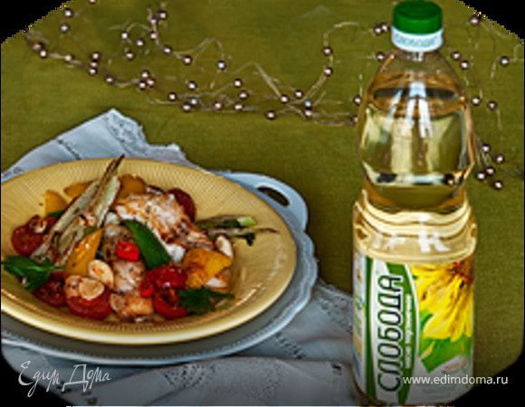 Треска с овощами