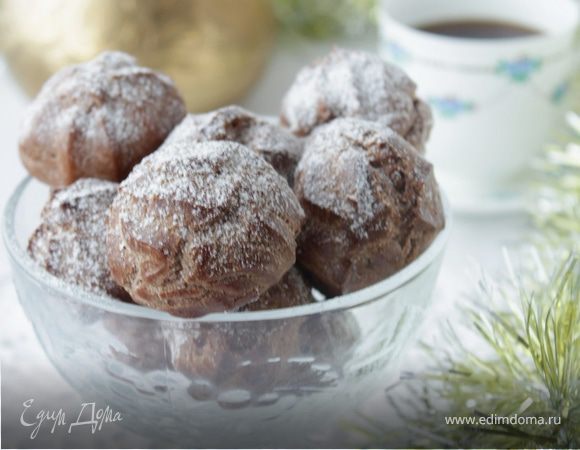 Шоколадные профитроли с маскарпоне