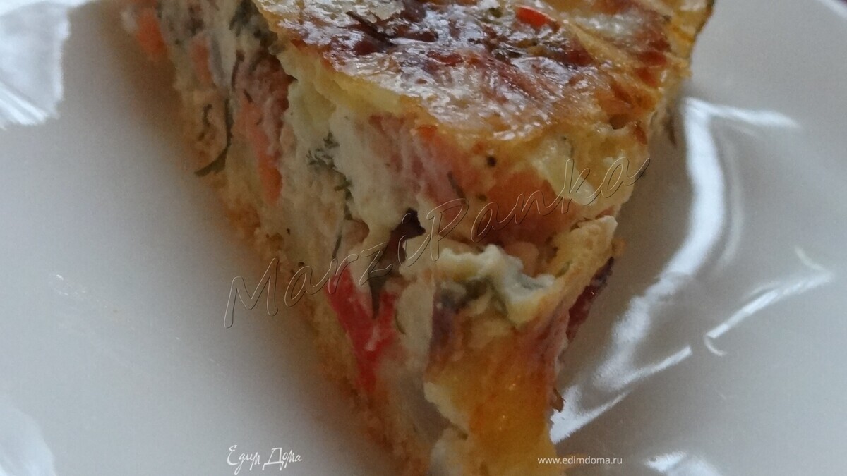 Лососевый пирог на сырном тесте с тимьяном