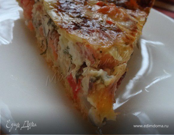 Лососевый пирог на сырном тесте с тимьяном