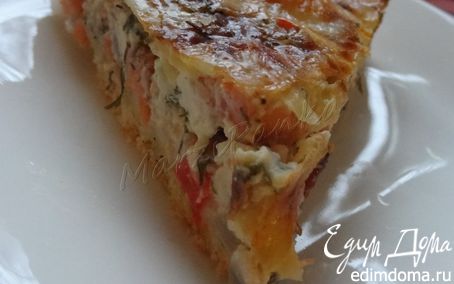 Рецепт Лососевый пирог на сырном тесте с тимьяном
