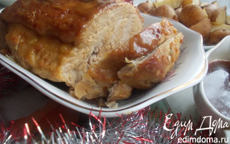 Рецепт Праздничная свинина под медово-горчичной глазурью