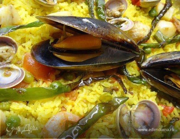 Испанская паэлья с морепродуктами (Paella de marisco) Испанская паэлья с морепродуктами (Paella de marisco)