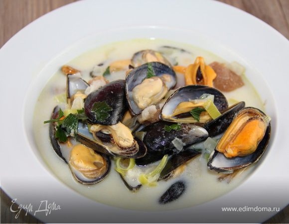 Нежный суп с мидиями по-шотландски Нежный суп с мидиями по-шотландски
