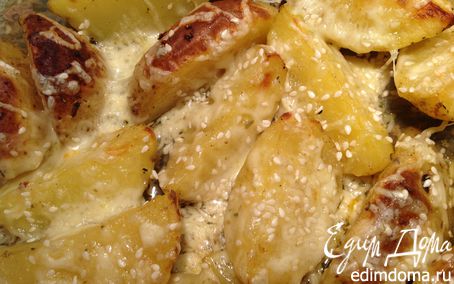 Рецепт Запеченный картофель с сыром и кунжутом