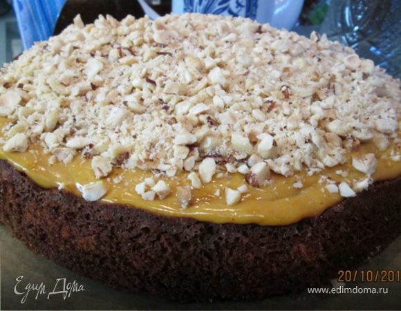 Ореховый пирог с кремом из облепихи Ореховый пирог с кремом из облепихи