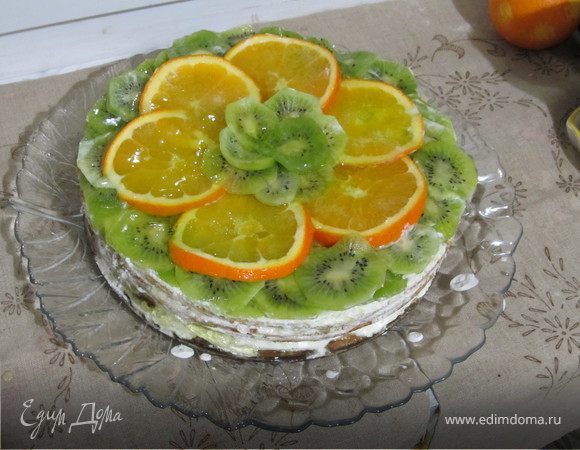 Солнечный торт Фрукты в желе, пошаговый рецепт на 6444 ккал, фото,  ингредиенты - Марина