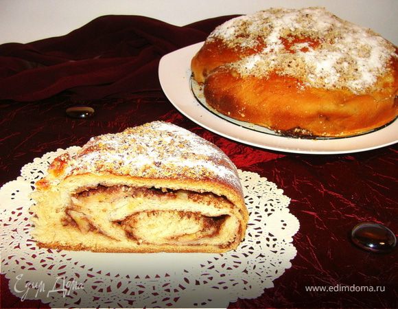  Пирог "Шоколадно-банановая улитка" по мотивам рецепта Юлии Высоцкой