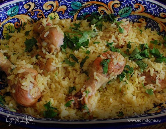 Рис с цыпленком и пряностями  