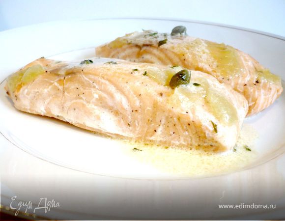 Запеченное филе семги с лаймом и каперсами Запеченное филе семги с лаймом и каперсами