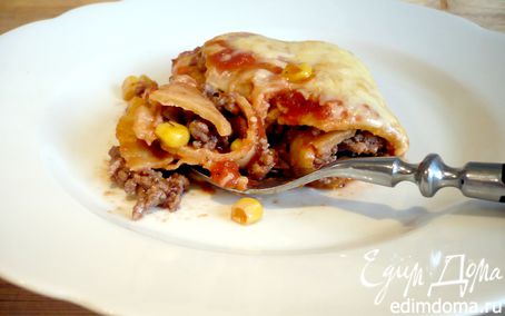 Рецепт Мясная запеканка с домашними тортильями «Мексиканское счастье»