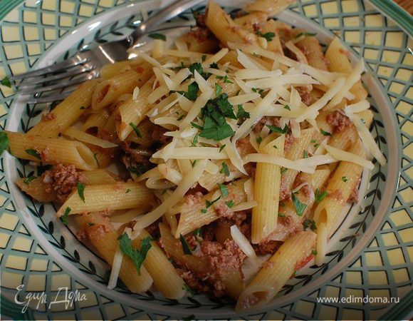 Паста болоньезе с красным вином 