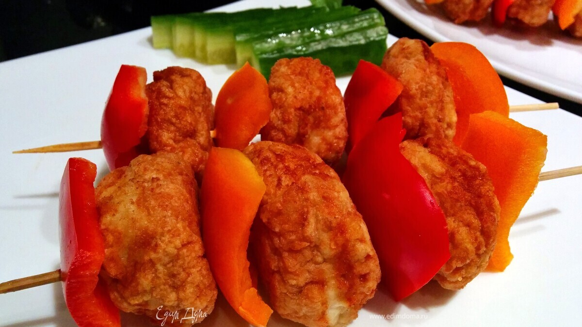 Хрустящие куриные шашлычки на ужин