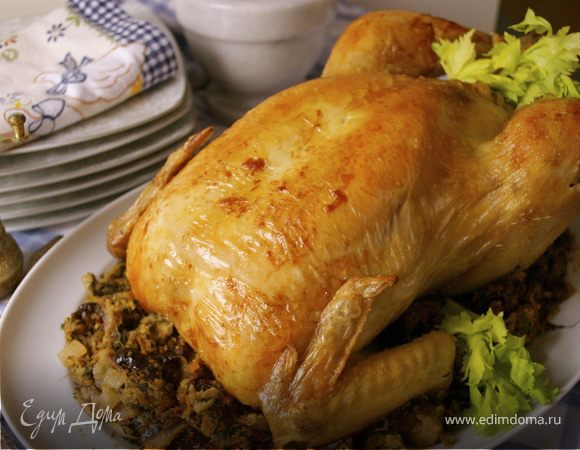 Жаркое из фаршированной курицы