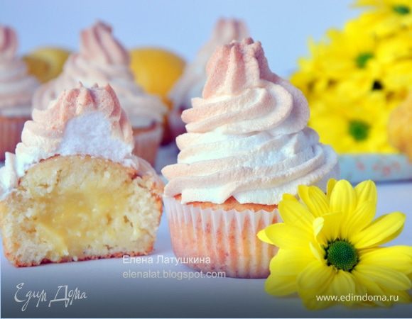 Лимонные маффины с курдом и меренгой Лимонные маффины с курдом и меренгой
