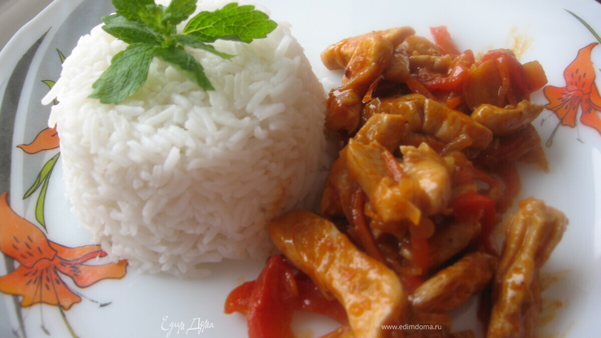 Курица с овощами в кисло-сладком соусе