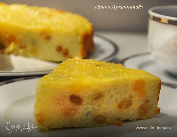 Рисовая запеканка с йогуртом и изюмом