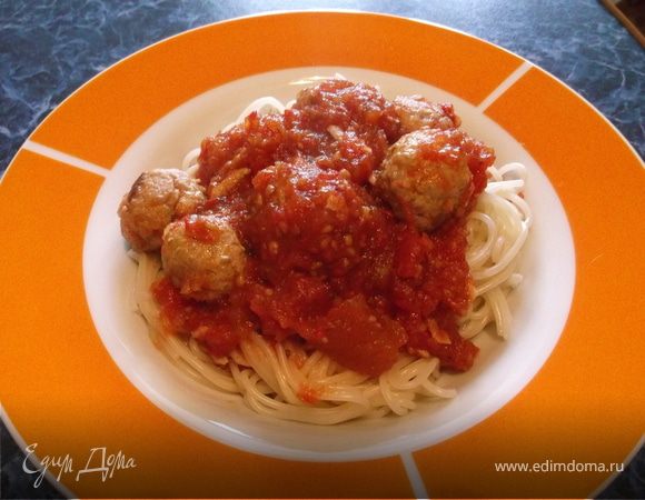 Спагетти с фрикадельками Спагетти с фрикадельками