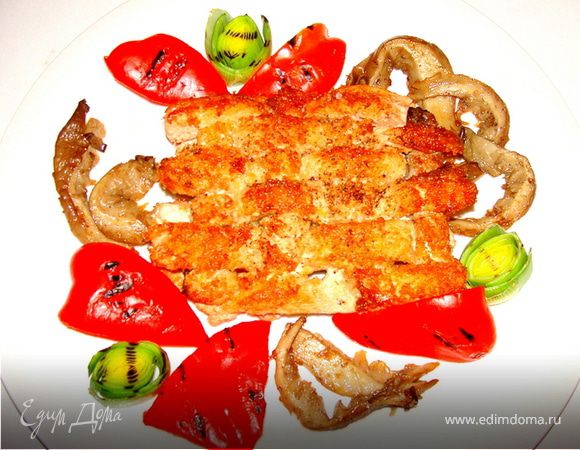 Плетенка из рыбы с овощами-гриль и вешенками Плетенка из рыбы с овощами-гриль и вешенками