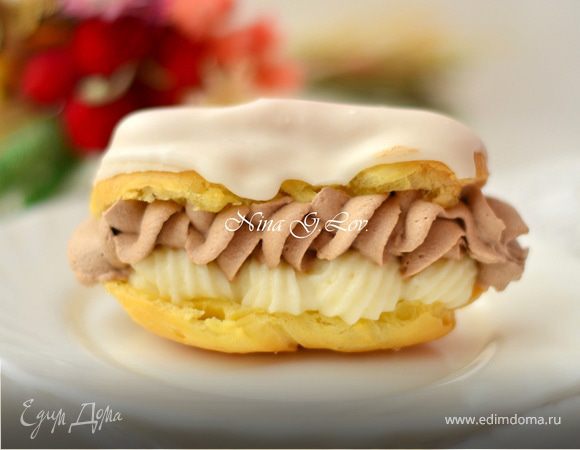 Эклеры со сливочно-шоколадным кремом (Ekler fánk) Эклеры со сливочно-шоколадным кремом (Ekler fánk)