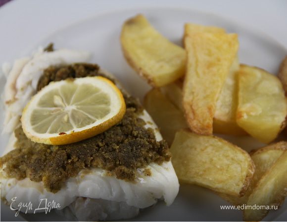 Запеченная рыба с корочкой из соуса песто Запеченная рыба с корочкой из соуса песто