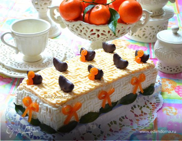 Тирамису с мандариново-сливочным муссом и шоколадом + мандаринки в шоколаде