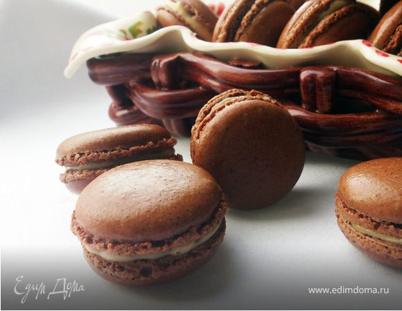 Печенье "Макарон" с карамельно-шоколадным кремом Печенье "Макарон" с карамельно-шоколадным кремом
