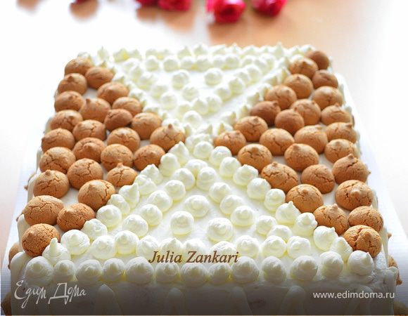 Тирамису с творожным кремом и миндальным печеньем