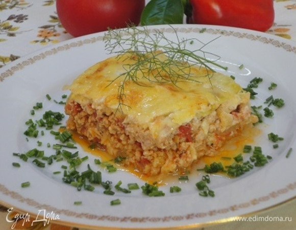 Лазанья из капусты и свинины