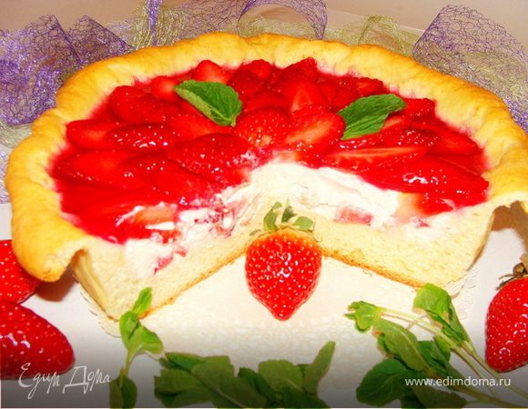 Творожное суфле с клубникой на завтрак " С любимыми не расставайтесь"