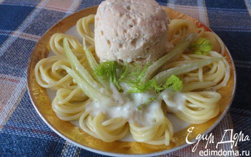 Рецепт Рыбные тефтели в гнезде из спагетти со сливочным соусом