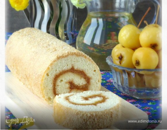 Рулет с яблочным повидлом