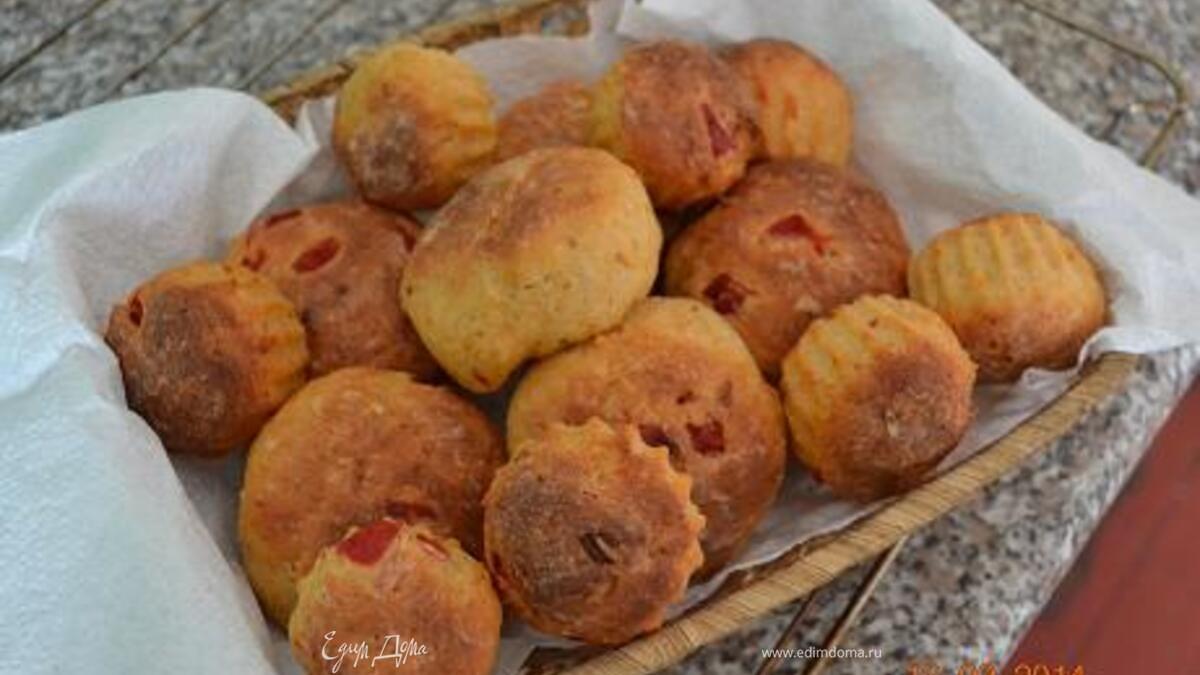 Булочки с творогом и запеченным сладким перцем