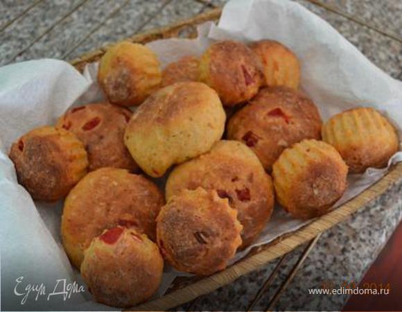 Булочки с творогом и запеченным сладким перцем Булочки с творогом и запеченным сладким перцем