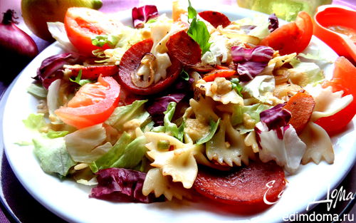 Рецепт Теплый салат с макаронами (Pastas salati)