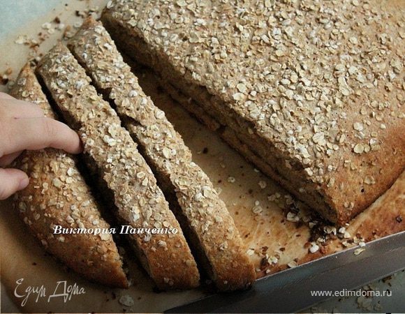 Ржаной хлеб на пиве с медом и овсяными хлопьями