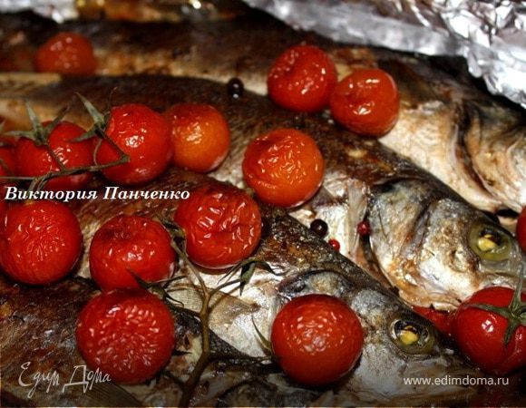 Запеченный фаршированный сибас Запеченный фаршированный сибас