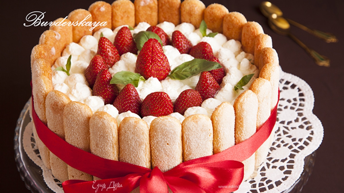 Торт "клубнично-базиликовое тирамису"