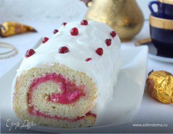 Рулет с брусничным курдом