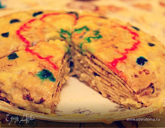 Блинный торт с яблочным кремом (Mille Crepes) 